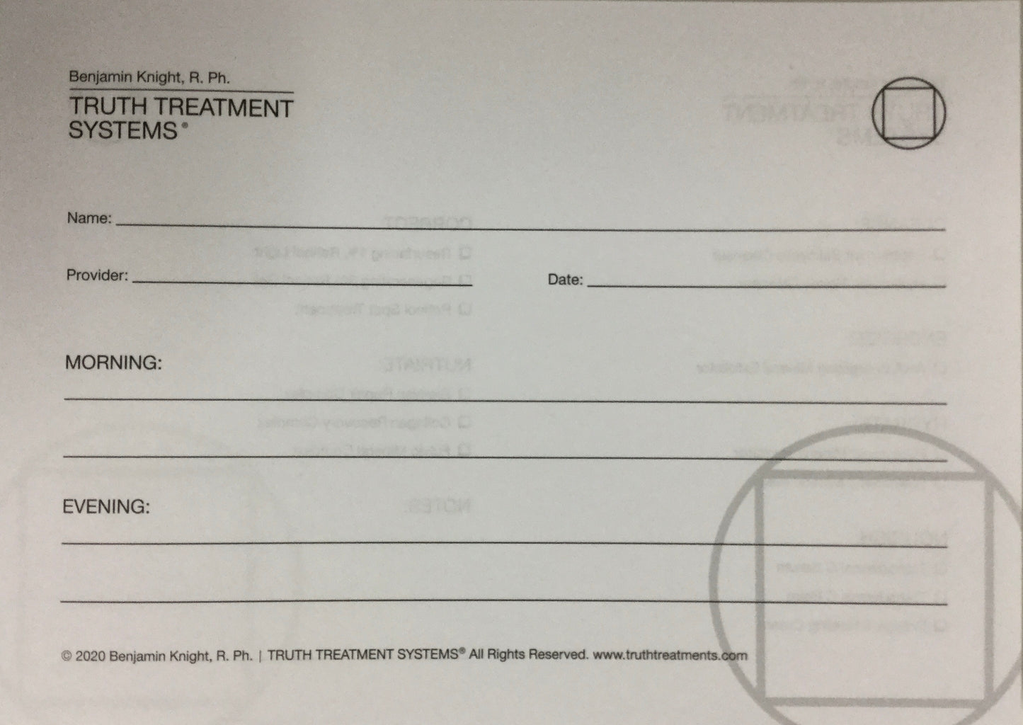 Truth Treatment Systems Protocol Pad
