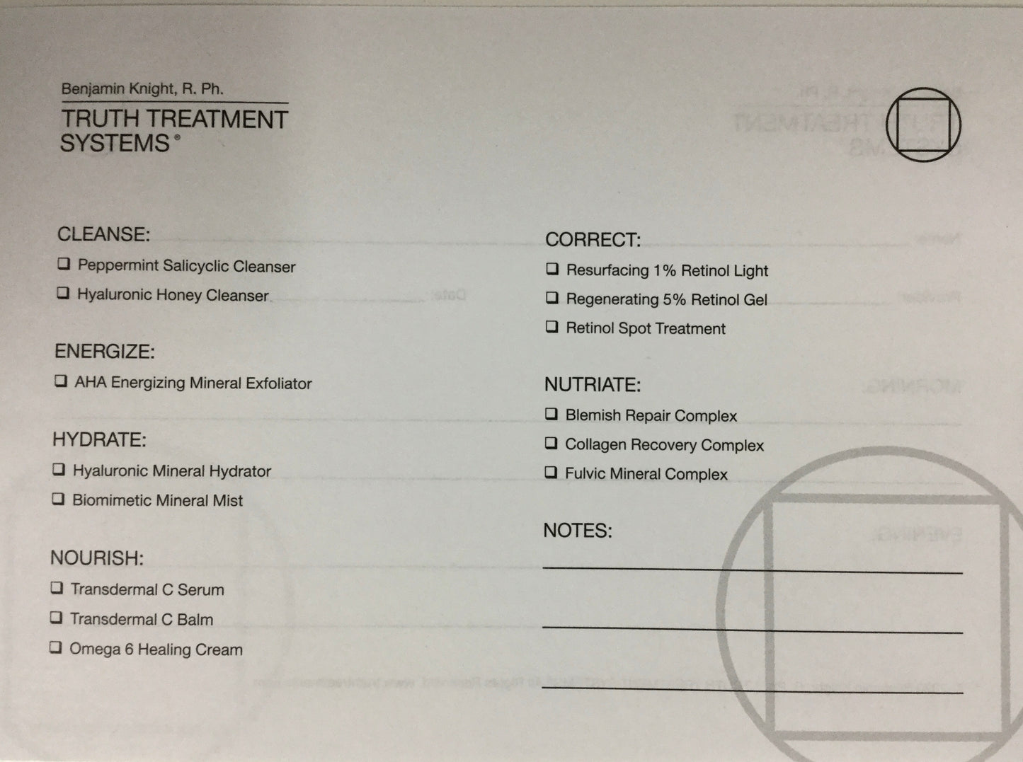 Truth Treatment Systems Protocol Pad